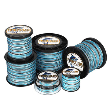 HERCULES 1000M 1094Yds Camo Blue 10lb-420lb PE Braid Fishing Line 12 Strands HERCULES